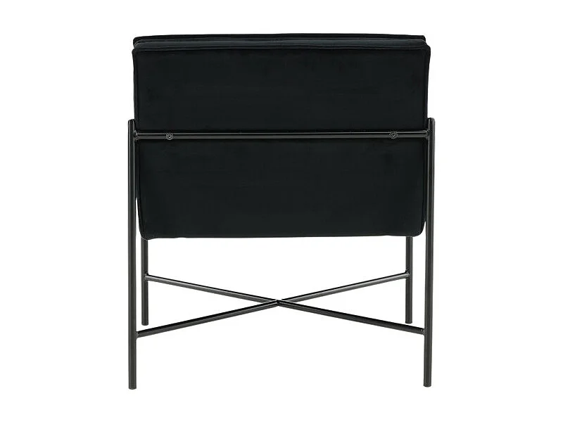 Fauteuil Design Velours "Rakel" 78cm Noir