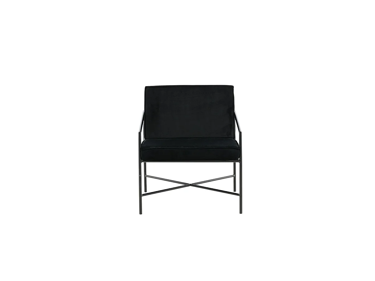 Rakel fauteuil velours zwart.