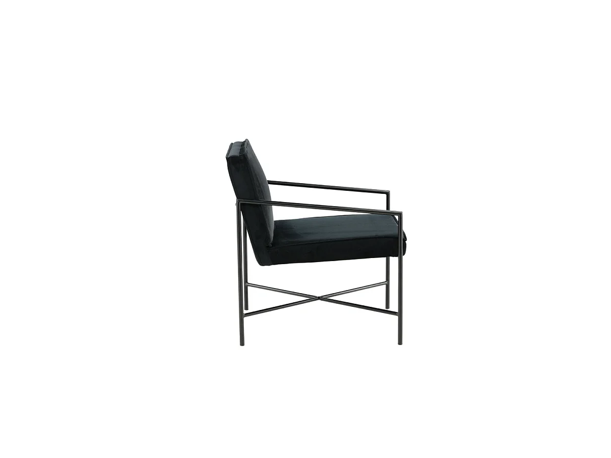 Rakel fauteuil velours zwart.