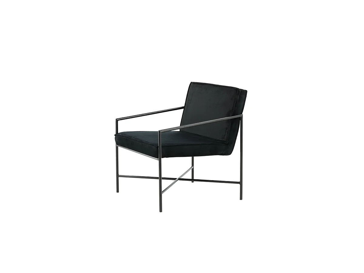 Rakel fauteuil velours zwart.