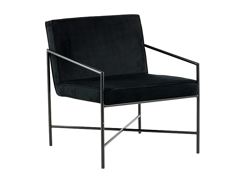 Rakel fauteuil velours zwart.
