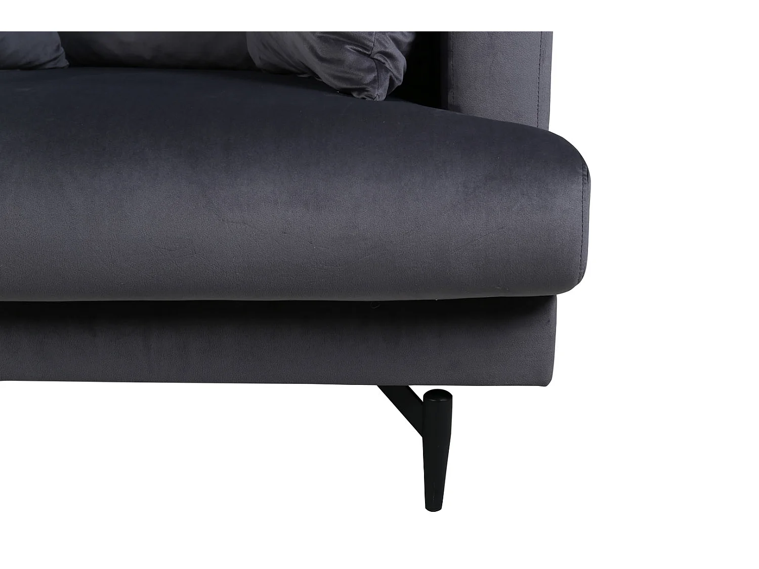 Fauteuil en Velours "Sofia" 104cm Gris Foncé