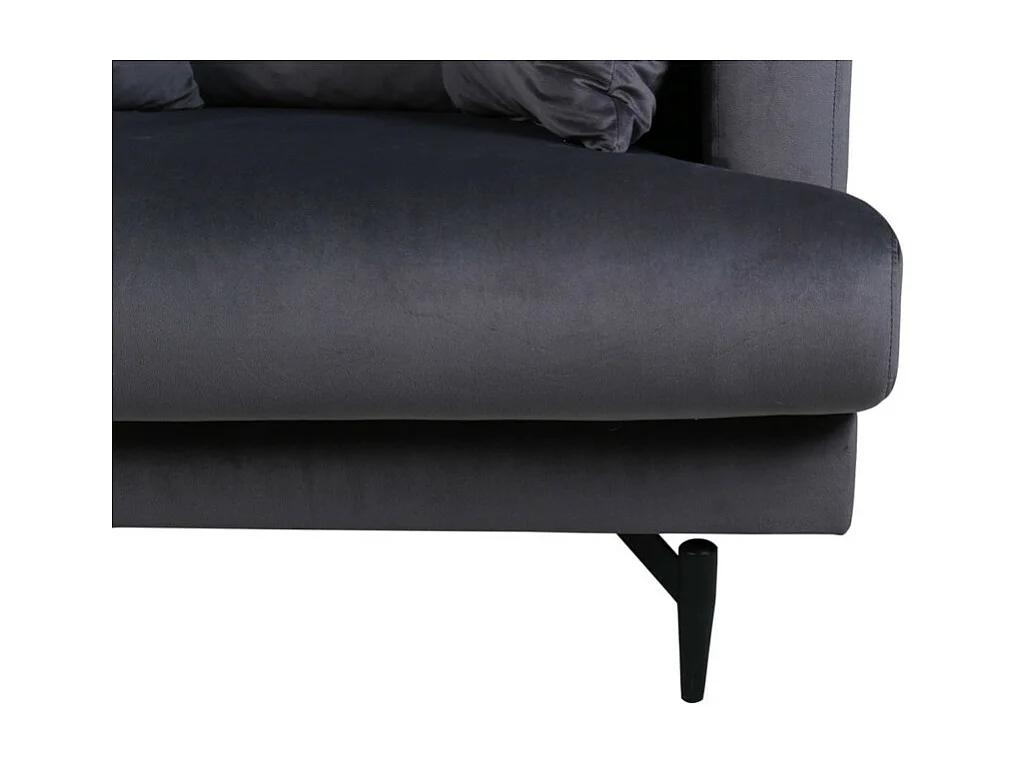 Fauteuil en Velours "Sofia" 104cm Gris Foncé