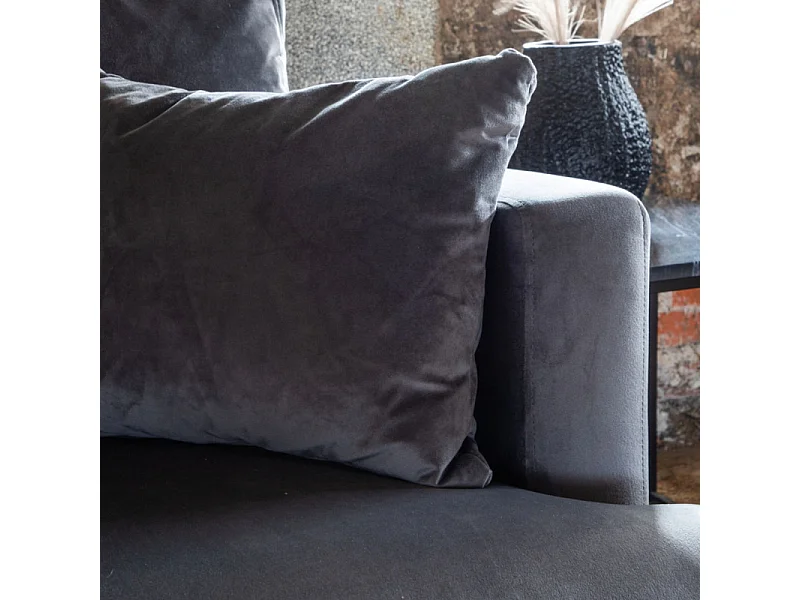 Fauteuil en Velours "Sofia" 104cm Gris Foncé