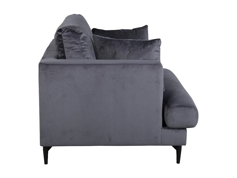 Fauteuil en Velours "Sofia" 104cm Gris Foncé