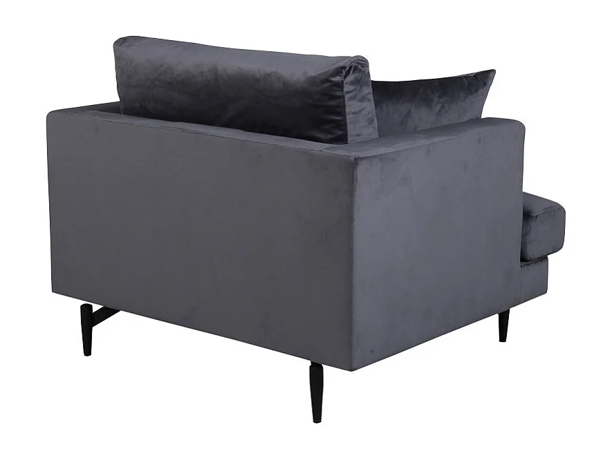 Fauteuil en Velours "Sofia" 104cm Gris Foncé
