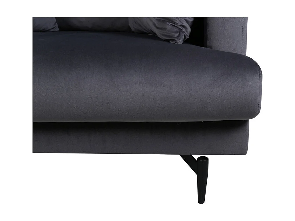 Fauteuil en Velours "Sofia" 104cm Gris Foncé