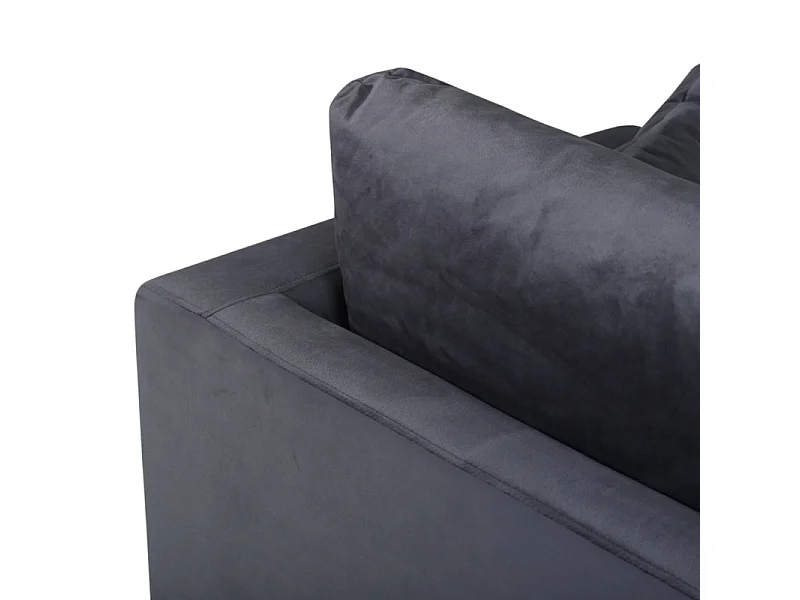 Fauteuil en Velours "Sofia" 104cm Gris Foncé