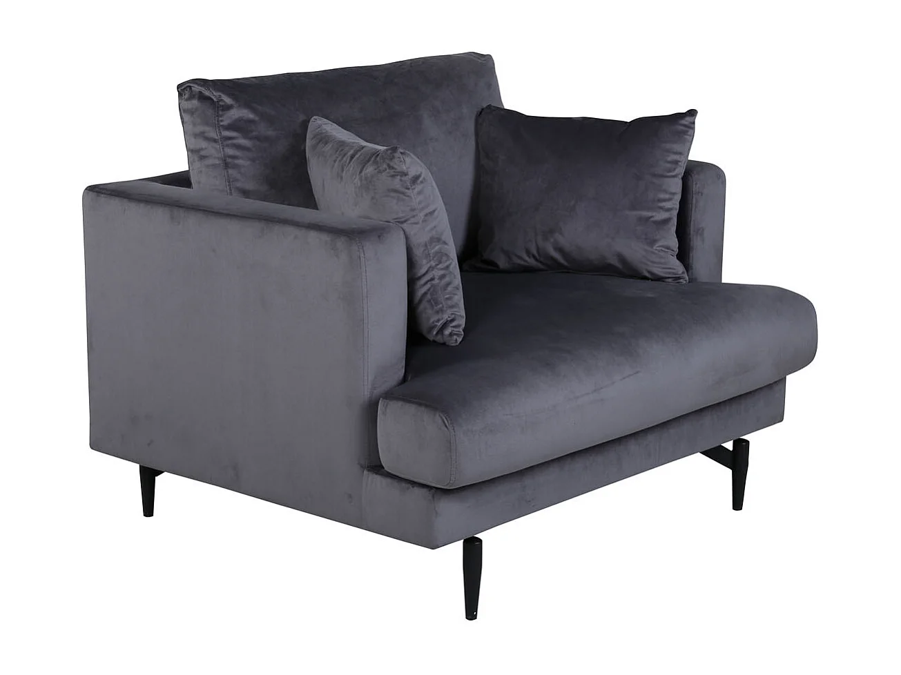 Sofia fauteuil velours donkergrijs.