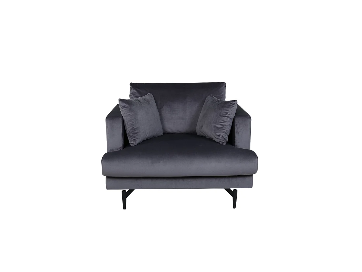Sofia fauteuil velours donkergrijs.