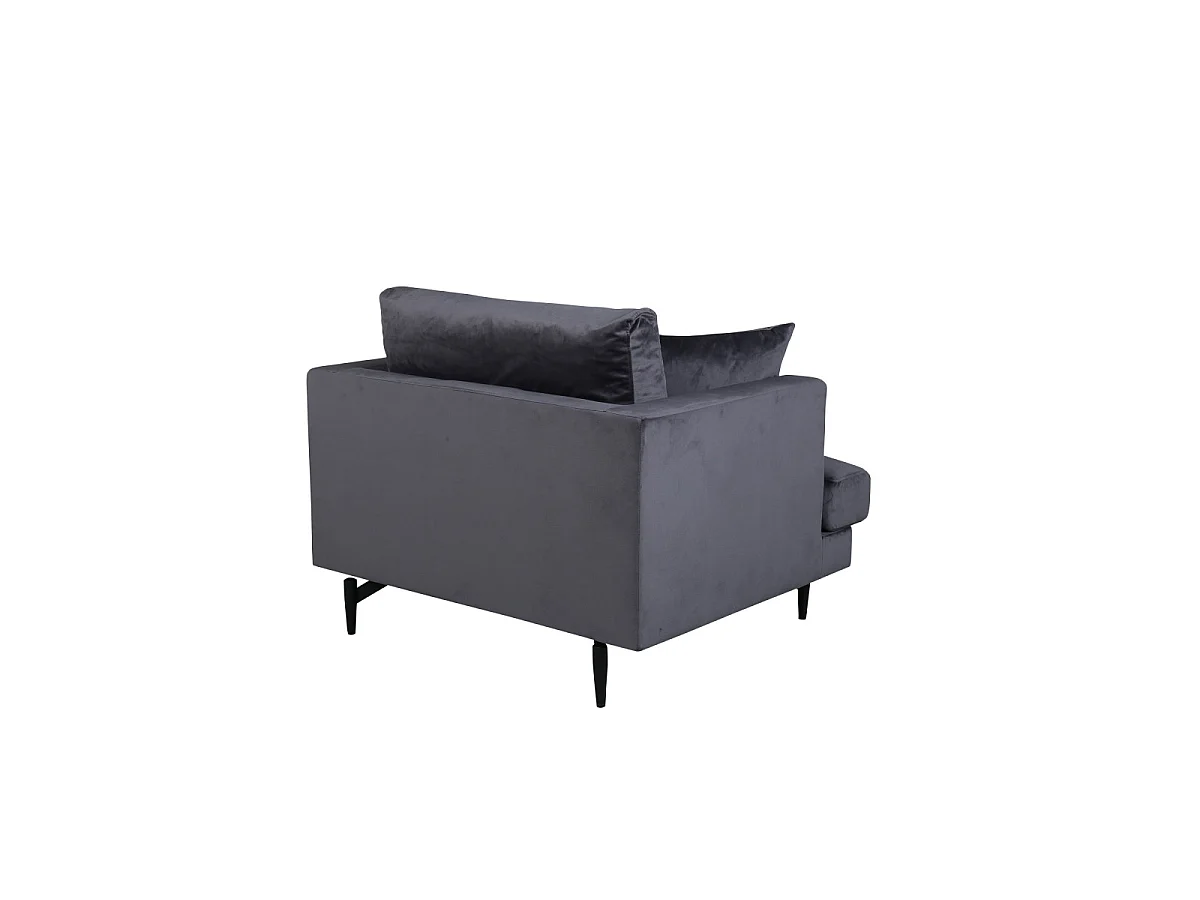 Sofia fauteuil velours donkergrijs.