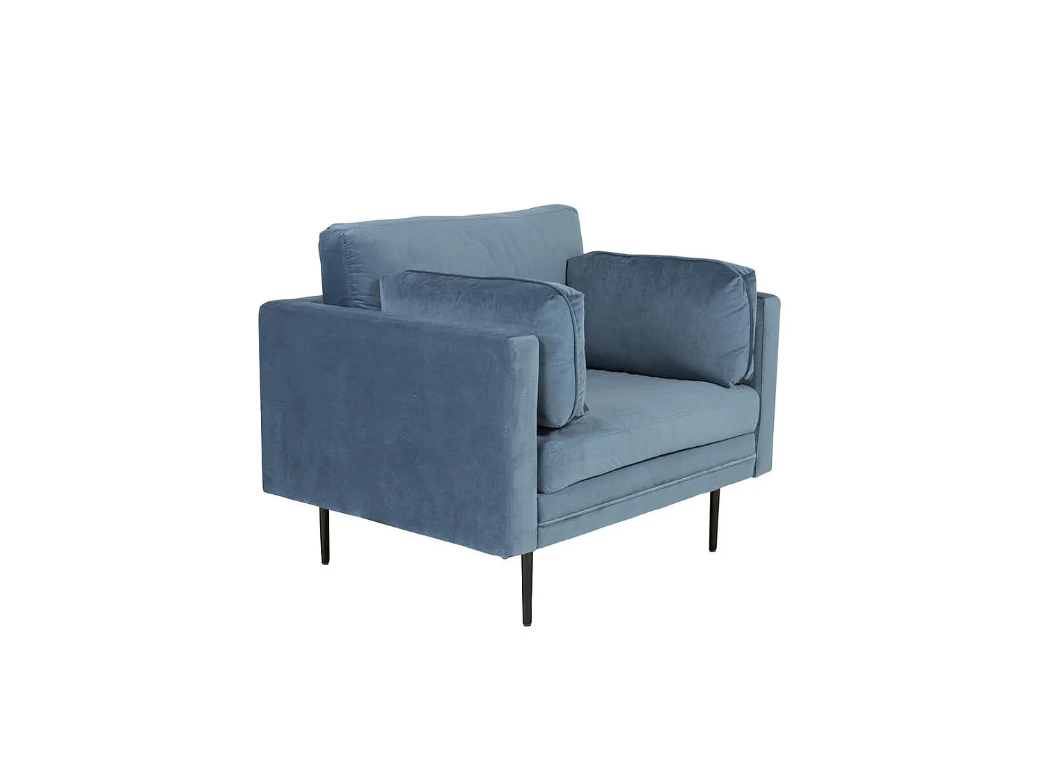Boom II fauteuil velours blauw.