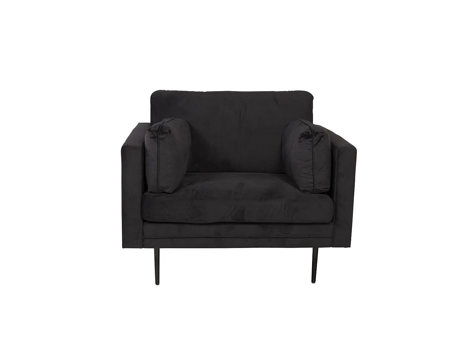 Boom II Fauteuil en velours, noir.
