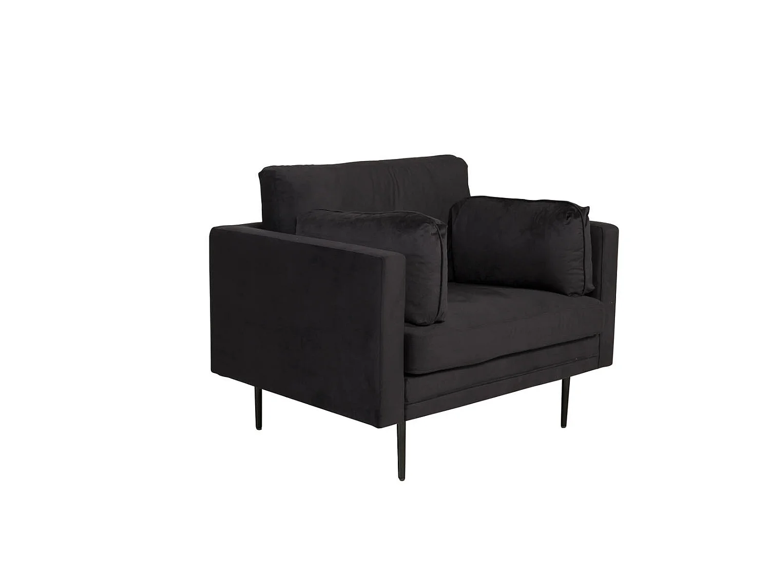 Boom II Fauteuil en velours, noir.