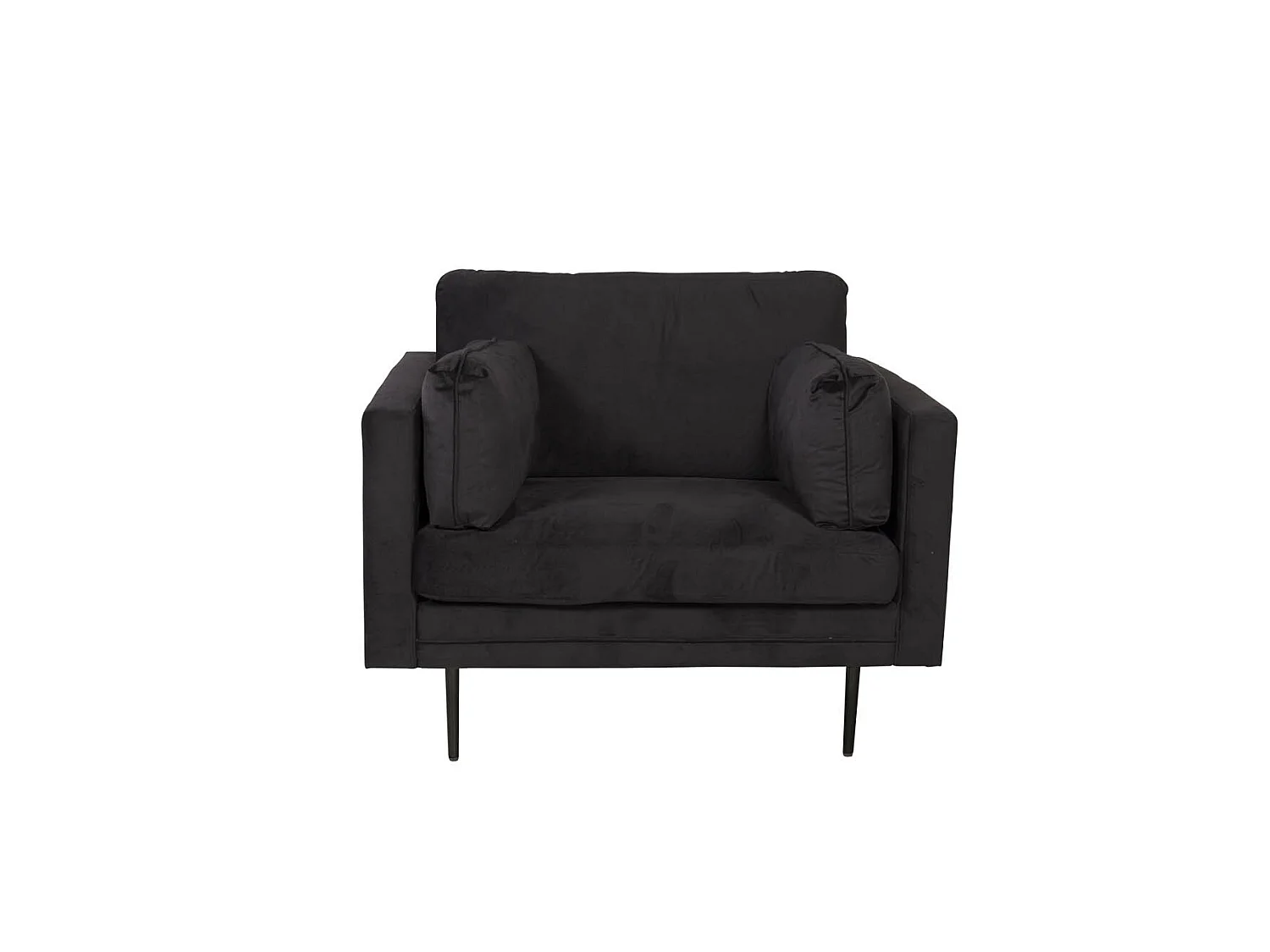 Boom II Fauteuil en velours, noir.