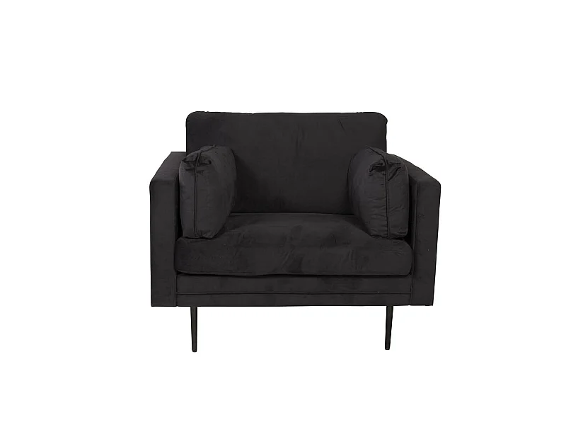 Boom II Fauteuil en velours, noir.