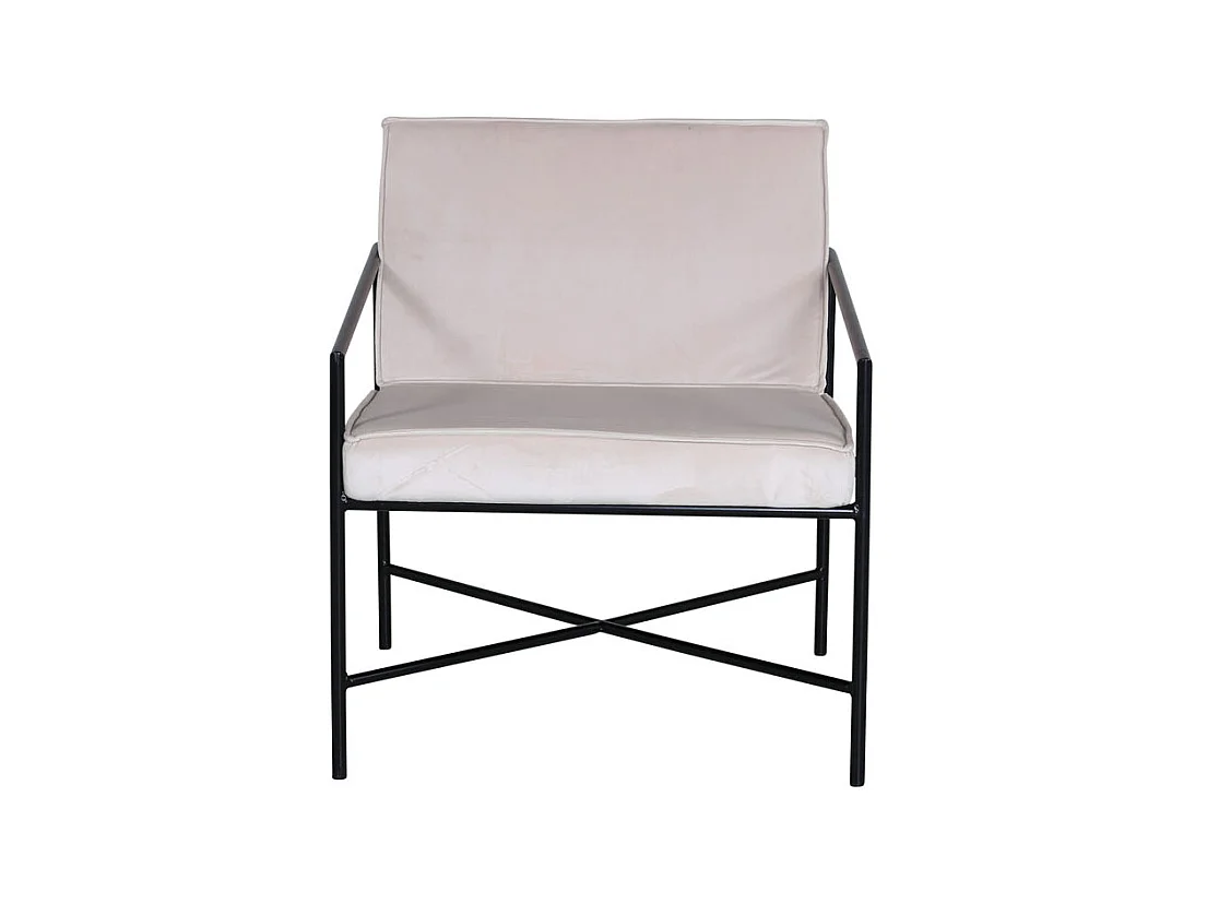 Fauteuil Design Velours "Rakel" 78cm Beige