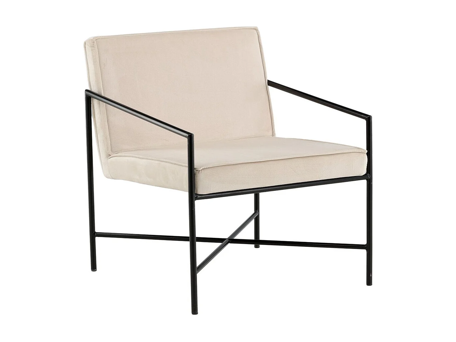 Fauteuil Design Velours "Rakel" 78cm Beige