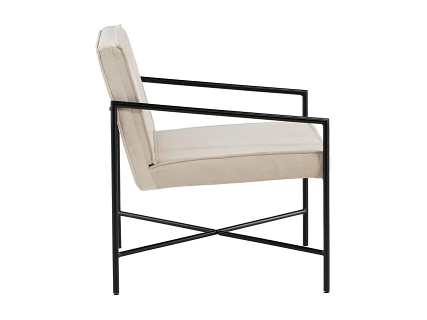 Fauteuil Design Velours "Rakel" 78cm Beige