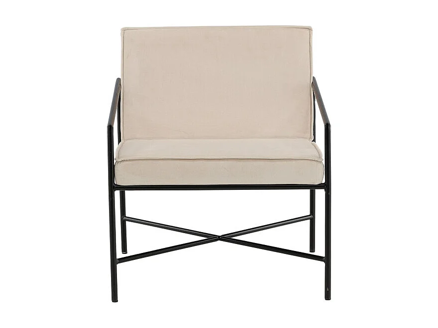 Fauteuil Design Velours "Rakel" 78cm Beige