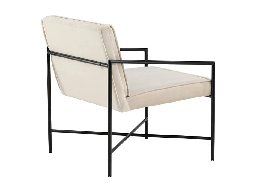 Fauteuil Design Velours "Rakel" 78cm Beige