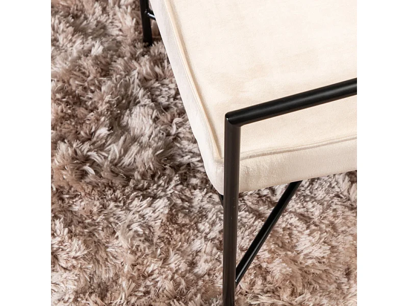 Fauteuil Design Velours "Rakel" 78cm Beige