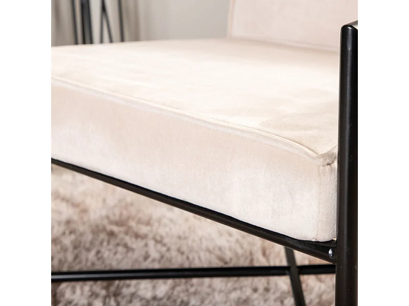 Fauteuil Design Velours "Rakel" 78cm Beige