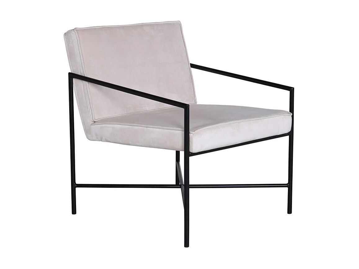 Rakel Fauteuil velours Beige.