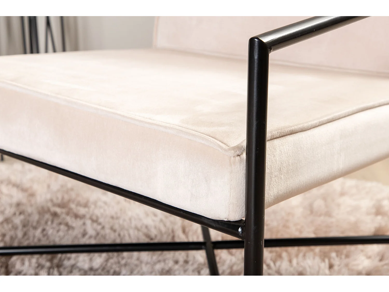 Rakel Fauteuil velours Beige.