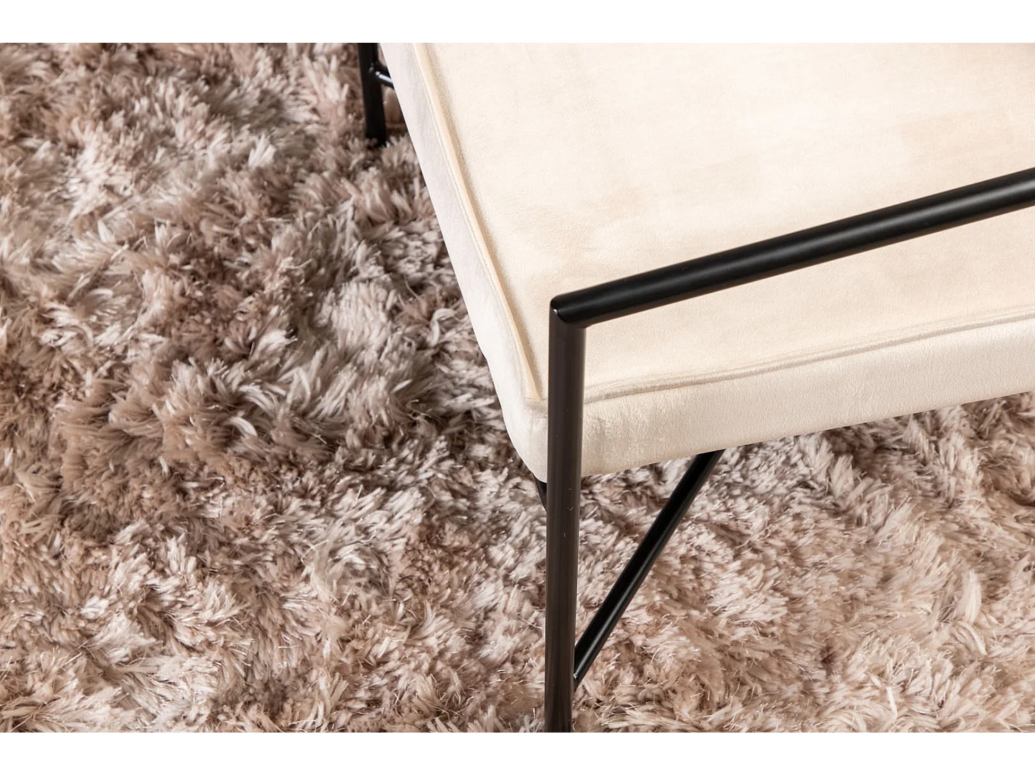 Rakel Fauteuil velours Beige.