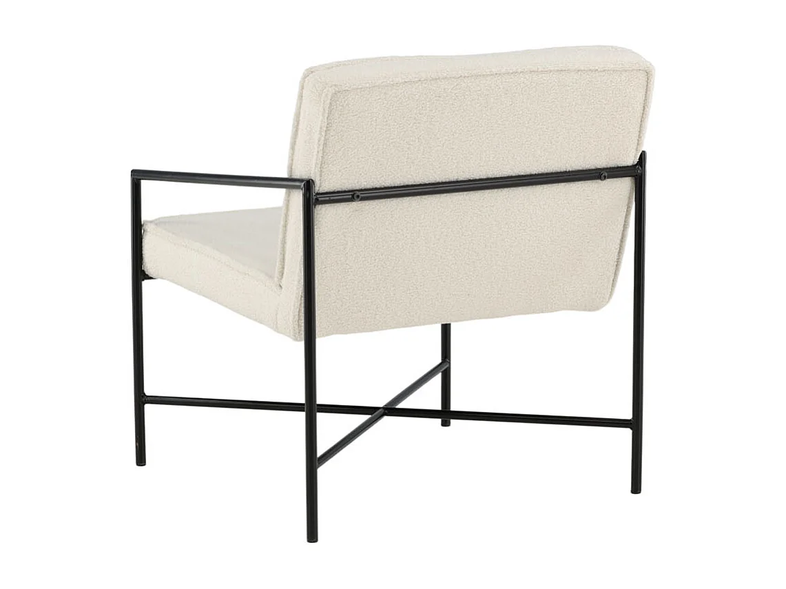 Rakel Boom Fauteuil tissu Teddy, blanc cassé.