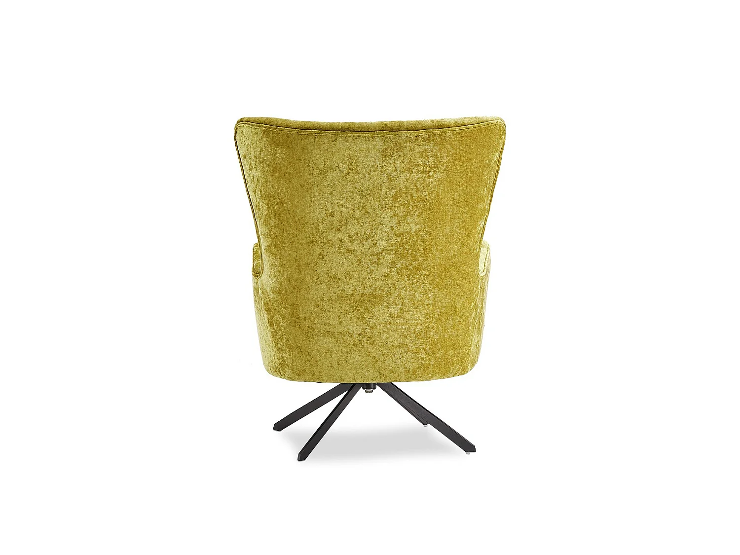 Bobby Fauteuil avec pied pivotant, vert, métal noir.