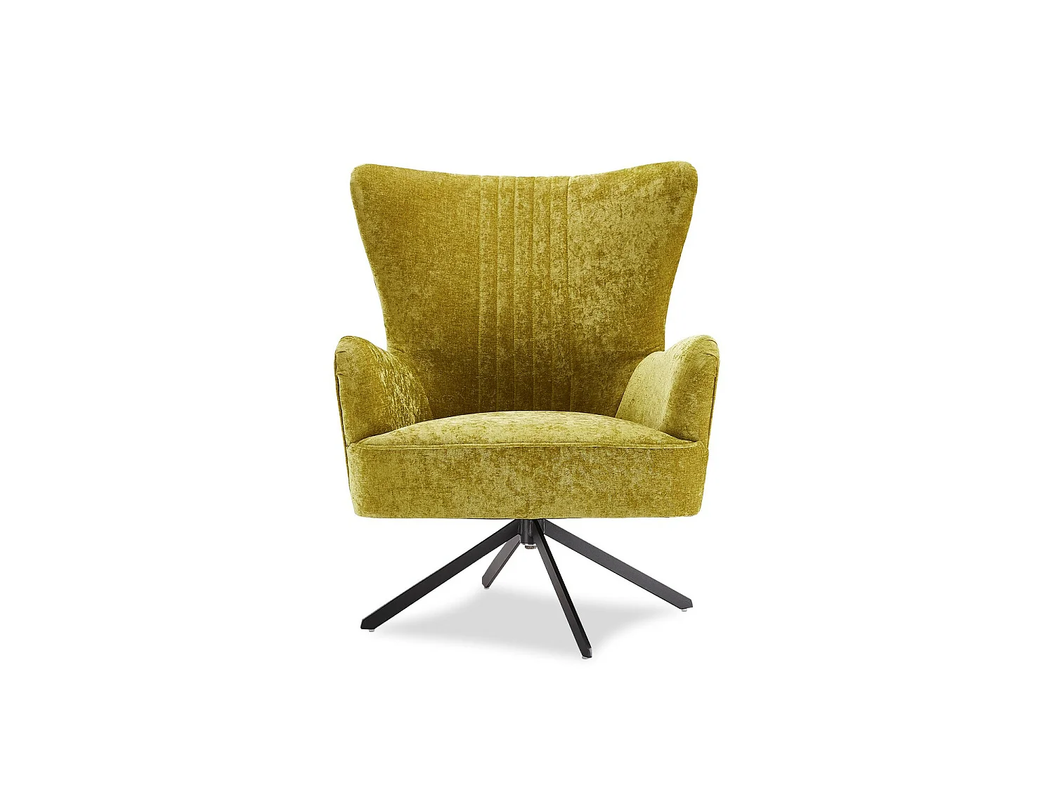 Bobby fauteuil met draaivoet groen, metaal zwart.