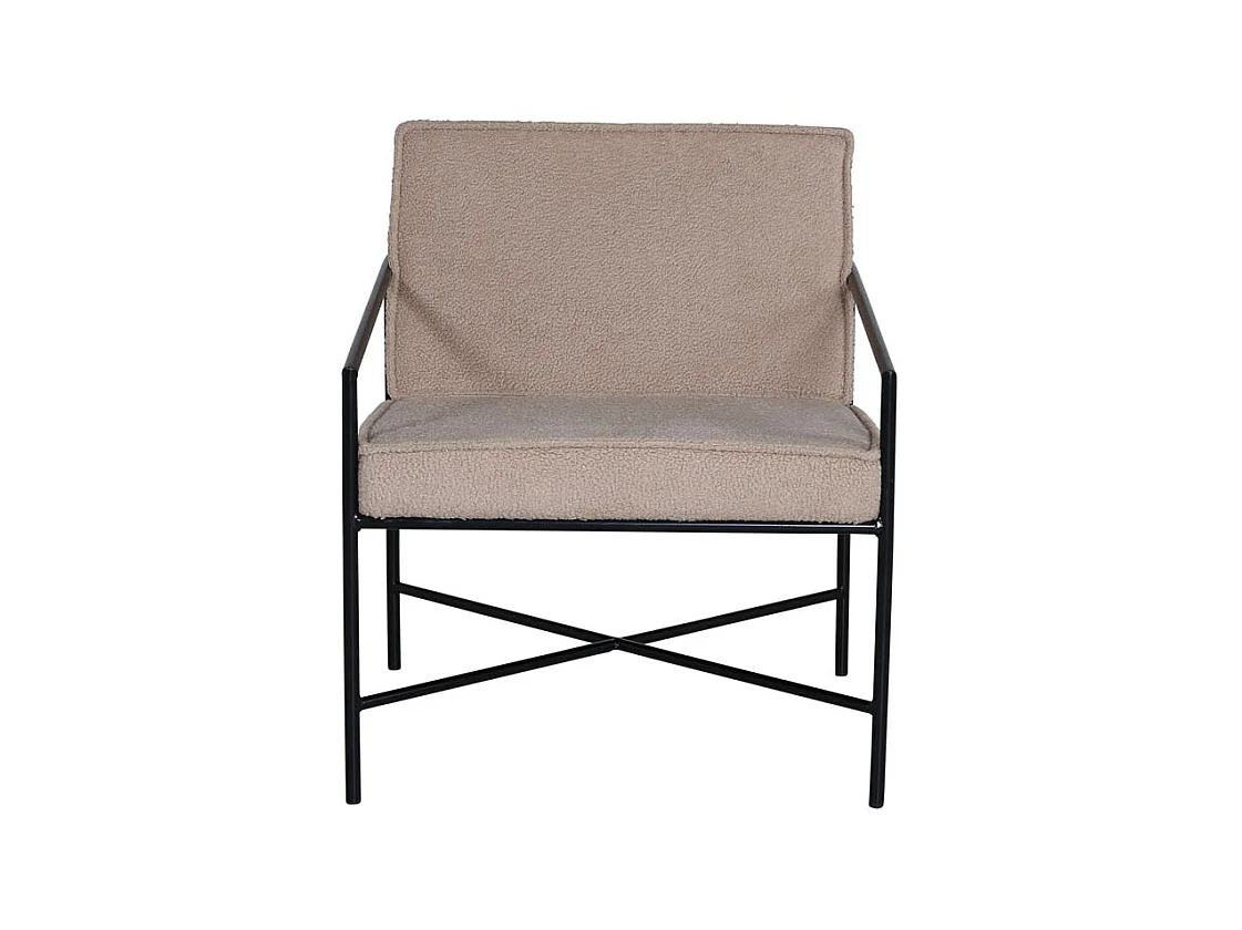 Fauteuil Design Bouclette "Rakel" 78cm Beige