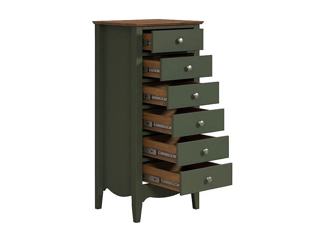 Lissabon Kommode 6 Schubladen grün,braun.