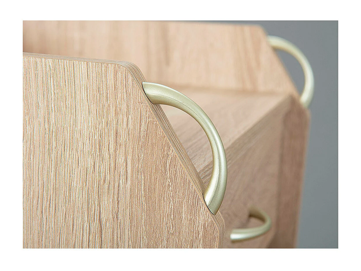 Noha Commode à roulettes, 4 tiroirs, imitation chêne Sonoma.