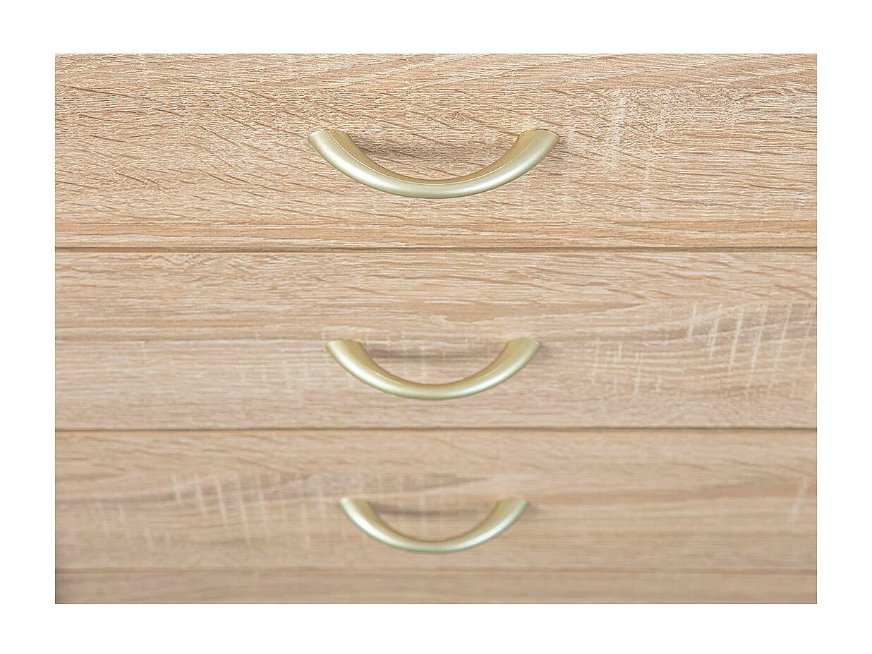 Noha Commode à roulettes, 4 tiroirs, imitation chêne Sonoma.