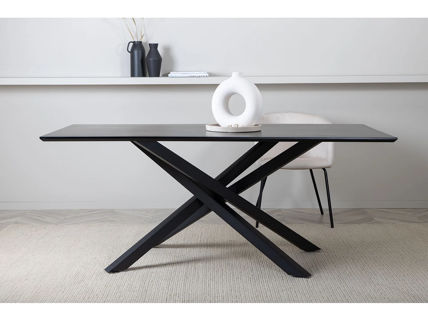 Piazza Table à manger 90x180cm, noir.