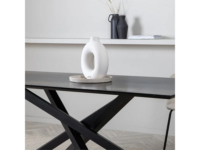 Piazza Table à manger 90x180cm, noir.