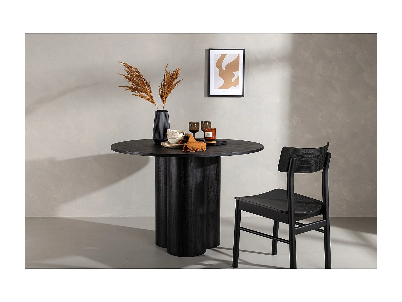 Table à Manger Ronde "Olivia" 110cm Noir