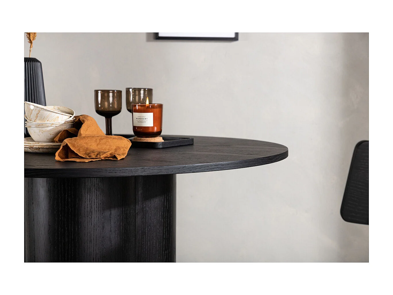 Table à Manger Ronde "Olivia" 110cm Noir