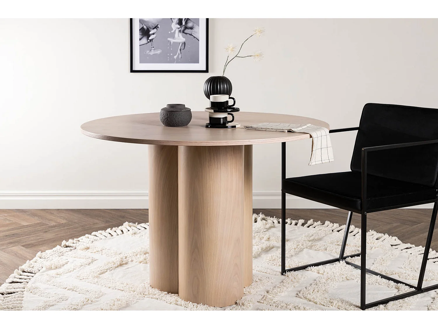 Table à Manger Ronde "Olivia" 110cm Naturel