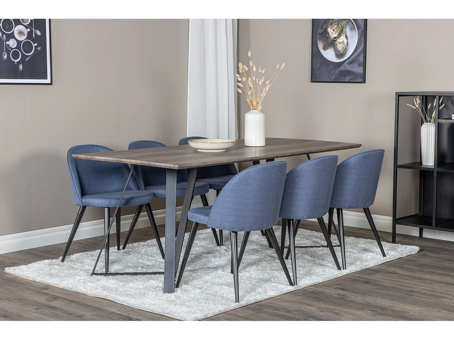 Marina Table à manger 90x180cm, finition bois d'El.