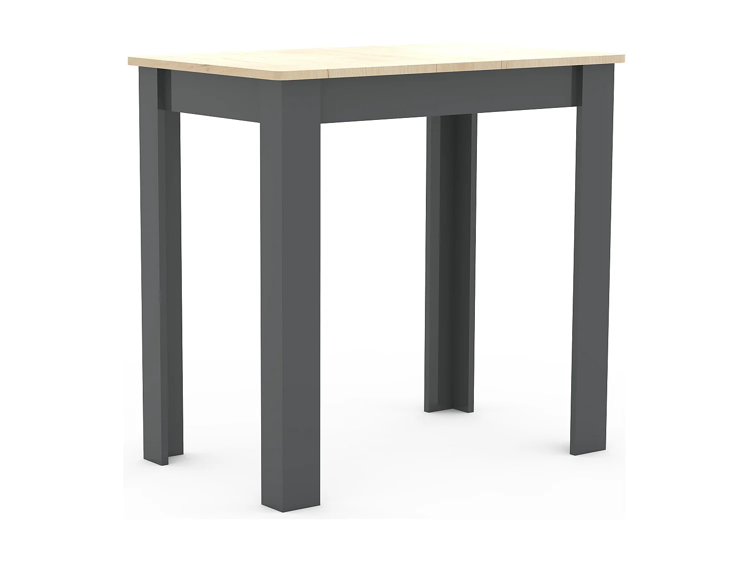 Mesa de jantar de madeira VCM | A. 76 x L. 80 x P. 50 cm | Mesa de jantar de mesa de cozinha Esal (antracite / mel de carvalho)