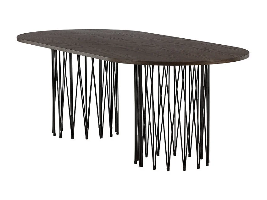 Stone eetkamertafel 100x220cm zwart, bruin.