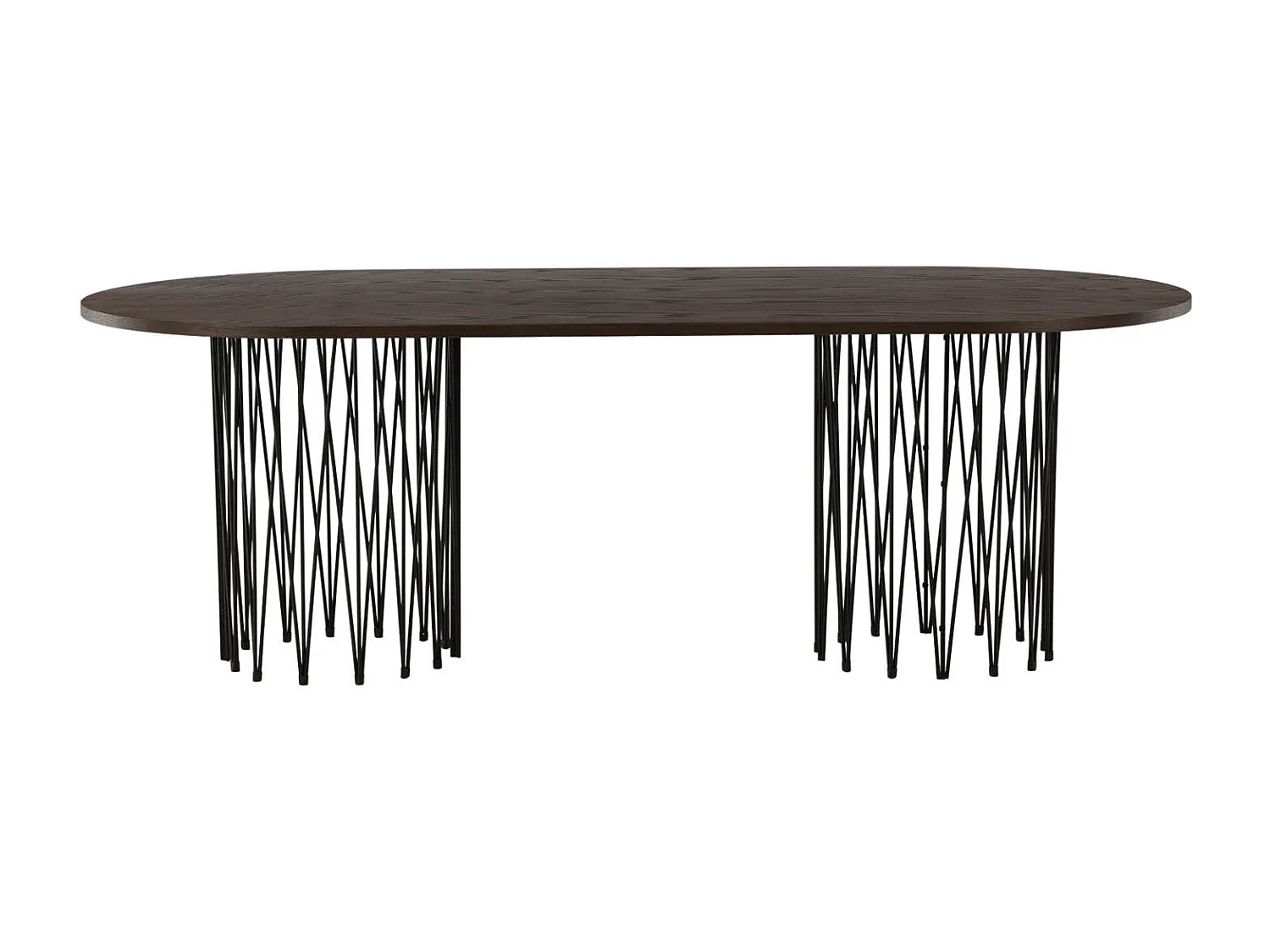 Stone eetkamertafel 100x220cm zwart, bruin.