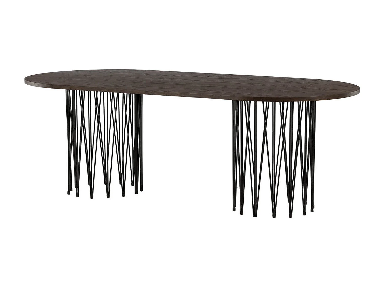 Stone eetkamertafel 100x220cm zwart, bruin.