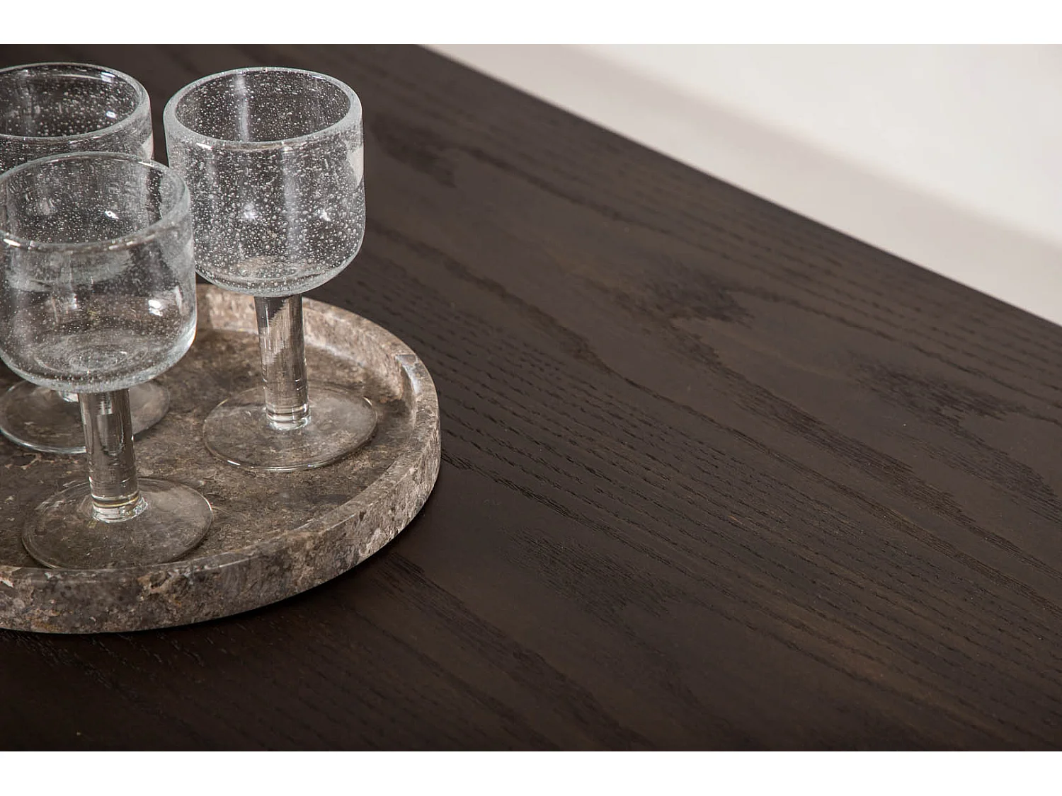 Stone eetkamertafel 100x220cm zwart, bruin.
