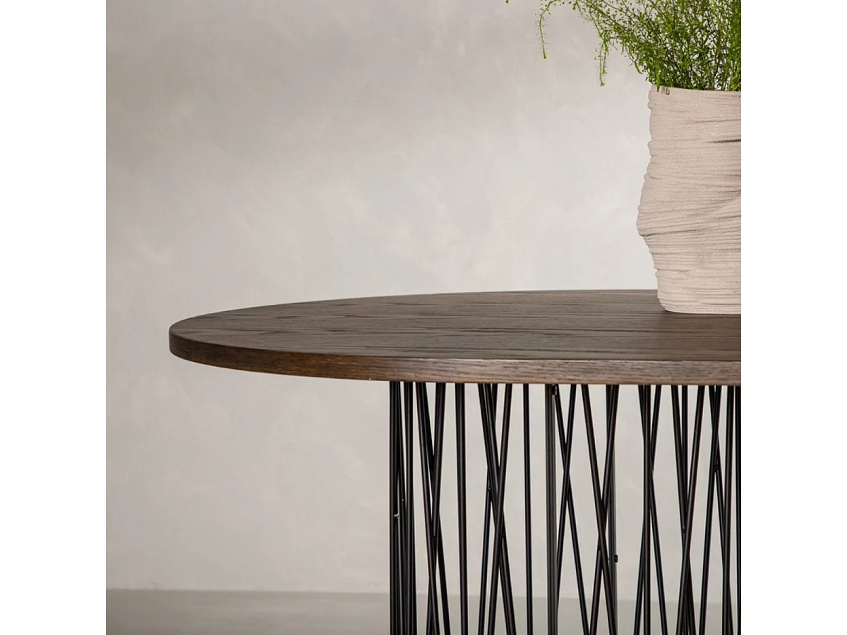 Stone eetkamertafel 100x220cm zwart, bruin.