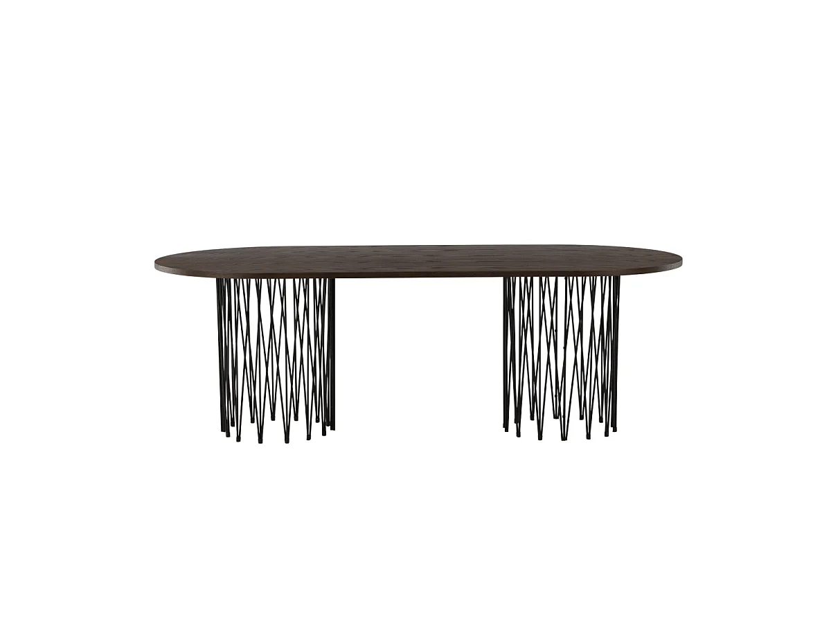 Table à Manger Design "Stone" 220cm Marron
